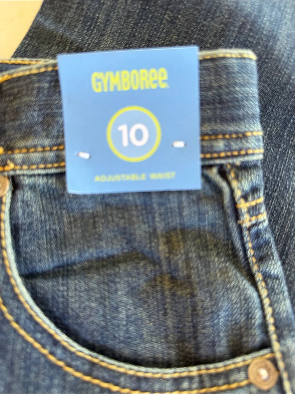 NWT Gymboree Boys' Blue Straight Leg Jeans With Adjustable Waist